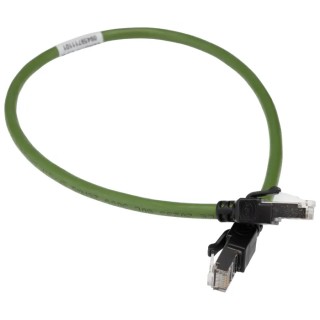 HARTING RJ Industrial Cat5e Shielded Ethernet Cable 0.5 m Green Polyurethane Jacket 
