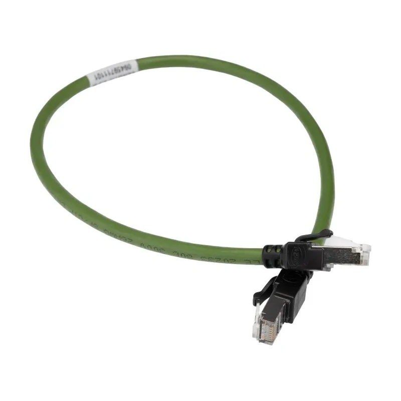HARTING RJ Industrial Cat5e Shielded Ethernet Cable 0.5 m Green Polyurethane Jacket 