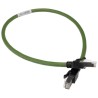 HARTING RJ Industrial Cat5e Shielded Ethernet Cable 0.5 m Green Polyurethane Jacket