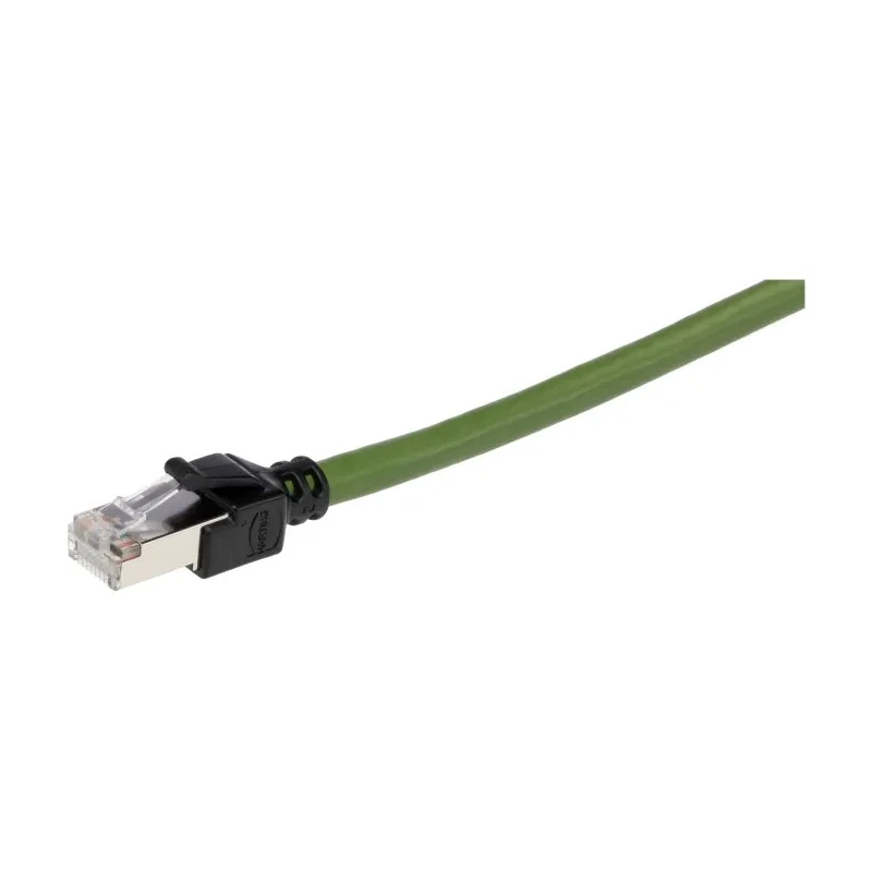 HARTING RJ Industrial Cat5e Shielded Ethernet Cable 0.5 m Green Polyurethane Jacket 