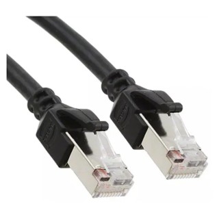 HARTING RJ Industrial Cat5e Shielded Ethernet Cable, 1 m, Black Polyurethane Jacket Cat5e