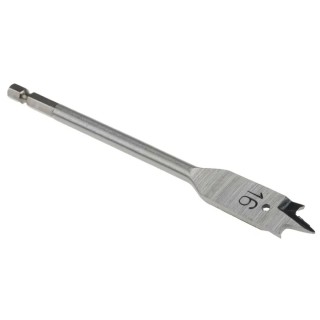 RS PRO Chrome Vanadium Steel Woodwork Flat Drill Bit 16 mm Drill Point Diameter, 152.4 mm Overall Length 184-8083
