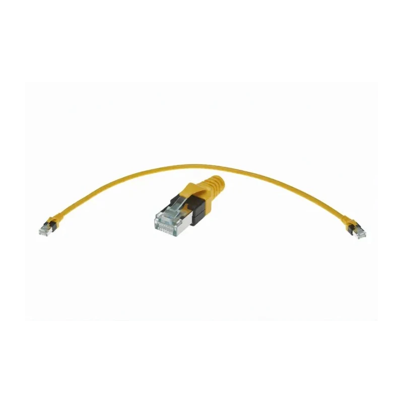 HARTING RJ45 Cat6 Shielded Ethernet Cable Male to Male RJ45 Connectors Yellow Polyurethane 0.5m 09474747104