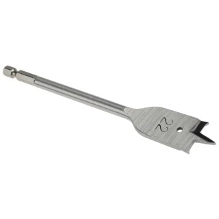 RS PRO Chrome Vanadium Steel Flat Wood Drill Bit 22 mm Drill Point Diameter, 152.4 mm Overall Length 184-8184