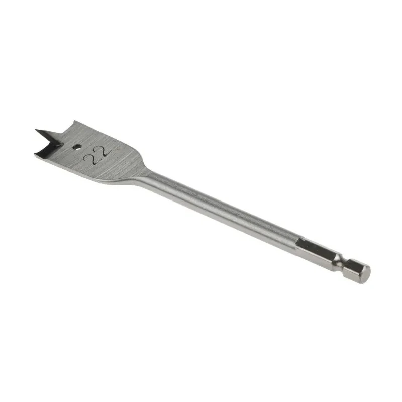 RS PRO Chrome Vanadium Steel Flat Wood Drill Bit 22 mm Drill Point Diameter, 152.4 mm Overall Length 184-8184