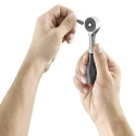 Facom 1/4 in Ratchet with Bi-Material Elastomer Handle Chrome Vanadium Steel Satin Chrome 120mm R.PE360PB