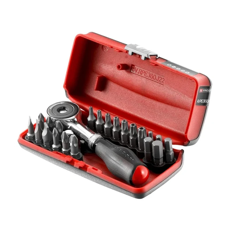 Facom Screwdriver Bit Set Square Hex Phillips Pozidriv Slotted Torx 22 Pieces R.PE360J22PB