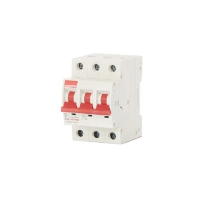 Contactum Miniature Circuit Breaker 3-Pole 10A Type C 415V ac 10 kA Breaking Capacity CPB1010C3