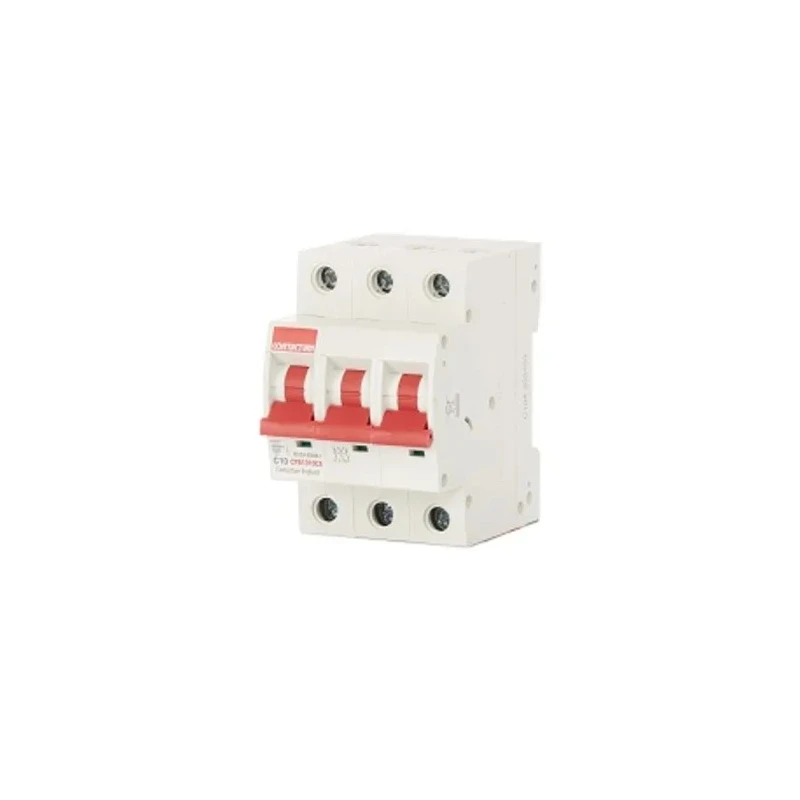 Contactum Miniature Circuit Breaker 3-Pole 10A Type C 415V ac 10 kA Breaking Capacity CPB1010C3