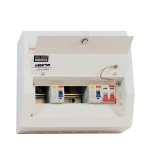 Contactum Steel 6-Way Consumer Unit, 100A, White, BS EN 61439-3 Defender DDS06188MS