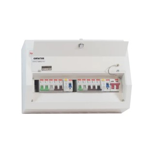 Contactum Steel 12-Way Consumer Unit 100A 250V BS EN 61439-3 Defender DDS12188MS-P01