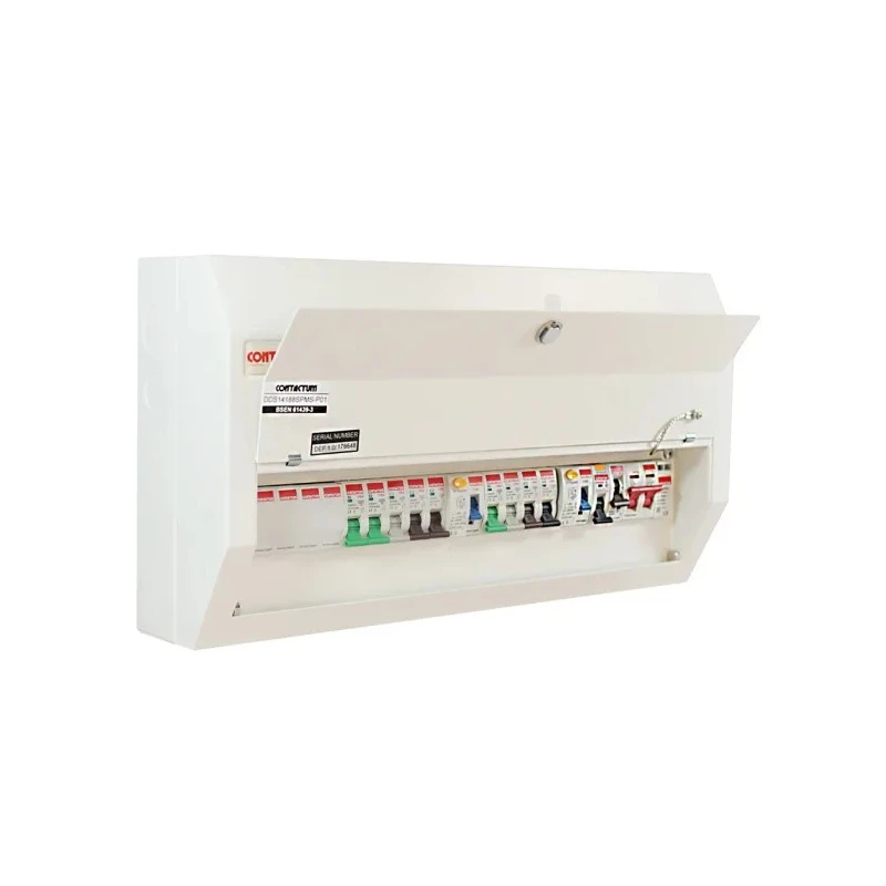 Contactum Steel 14-Way Consumer Unit 250V 100A BS EN 61439-3 Defender DDS14188SPMS-P01