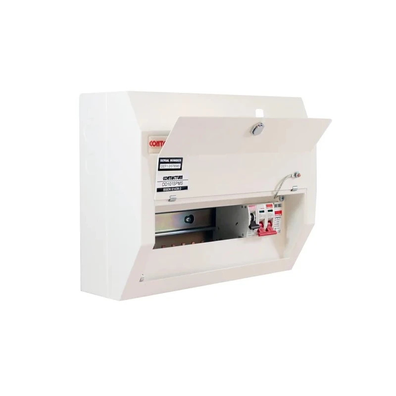 Contactum Defender 10 Way Steel Consumer Unit, 100A, 250V, BS EN 61439-3 DD101SPMS-P01