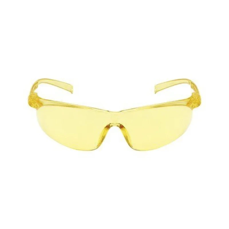 3M Tora Safety Glasses Rimless Wrap-Around Polycarbonate Frame Yellow Polycarbonate Lens Anti-Fog Anti-Scratch 7150103