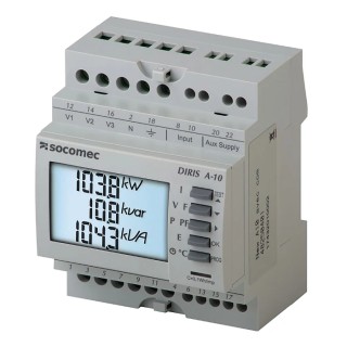 Socomec 3 Phase Digital LCD Backlight Energy Meter DIRIS A10, RS485 Communication 48250401