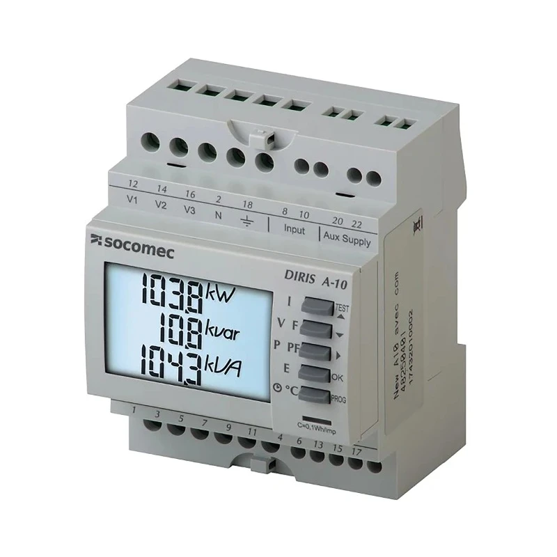 Socomec 3 Phase Digital LCD Backlight Energy Meter DIRIS A10, RS485 Communication 48250401