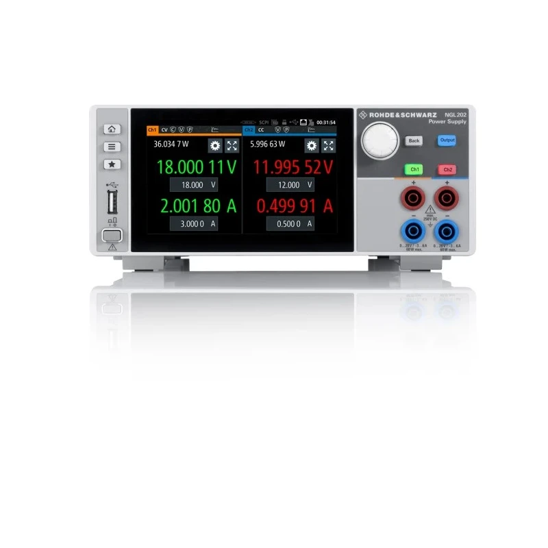 Rohde & Schwarz Digital Bench Power Supply, 2-Output 0 V dc to 20 V, 120 W, 6 A Max NGL202
