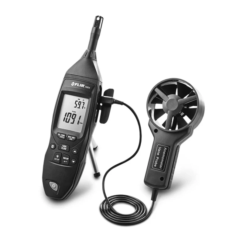 FLIR Vane Anemometer Measures Relative Humidity, Dew Point, Air Flow, Air Velocity, Air Temperature 30 m/s EM54