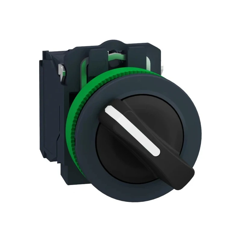 Schneider Electric Spring Return Selector Switch (SPST) 30 mm Cutout Diameter 2 Positions XB5FD41