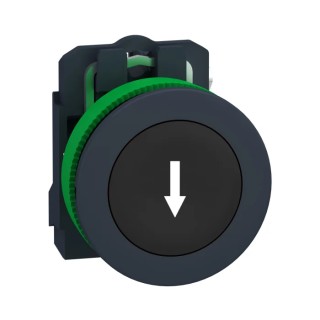 Schneider Electric Harmony Series Push Button Switch Spring Return Panel Mount 30 mm Cutout SPST Black LED IP69 XB5FA3351
