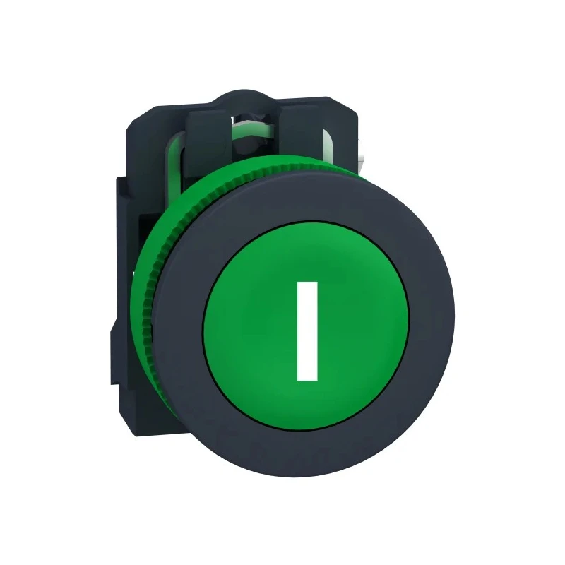 Schneider Electric Harmony Series Push Button Switch, Spring Return, Panel Mount, 30 mm Cutout, SPST, Green LED XB5FA3311
