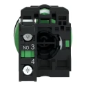Schneider Electric Harmony Series Push Button Switch, Spring Return, Panel Mount, 30 mm Cutout, SPST, Green LED XB5FA3311