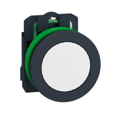 Schneider Electric Harmony Series Push Button Switch Spring Return Panel Mount 30 mm Cutout SPST White LED IP69 600V XB5FA11
