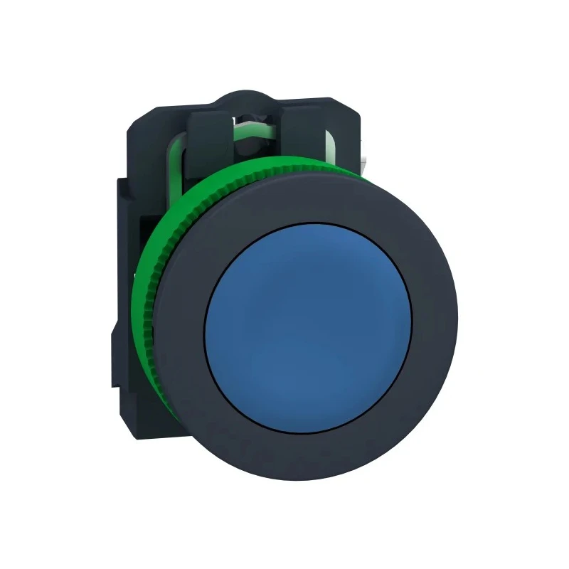 Schneider Electric Harmony Series Push Button Switch Spring Return Panel Mount 30 mm Cutout SPST Blue LED IP69 600 V XB5FA61