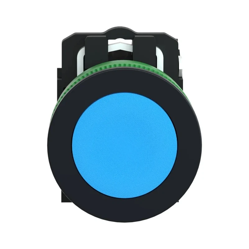 Schneider Electric Harmony Series Push Button Switch Spring Return Panel Mount 30 mm Cutout SPST Blue LED IP69 600 V XB5FA61
