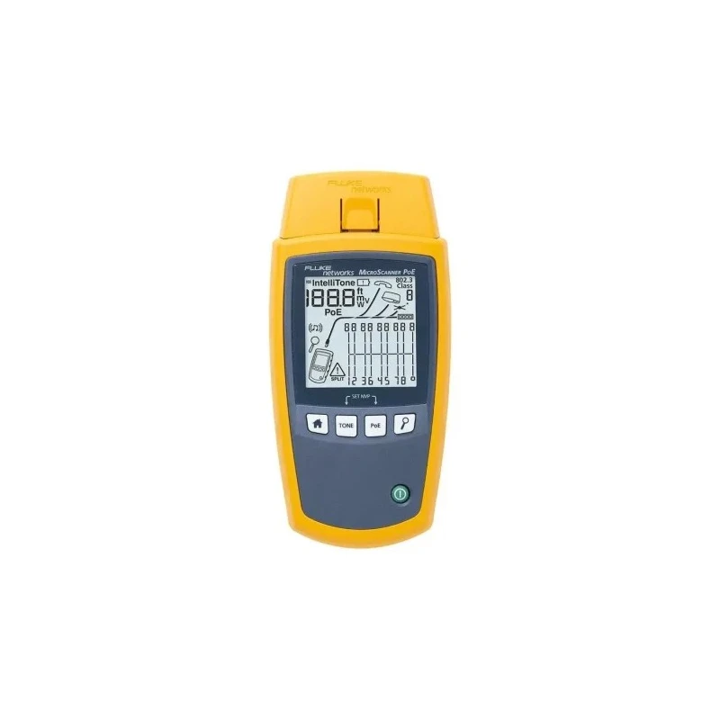 Fluke Networks Network Cable Tester MS-POE Handheld RJ11 RJ45 PoE Class Voltage Length Fault Detection MS-POE