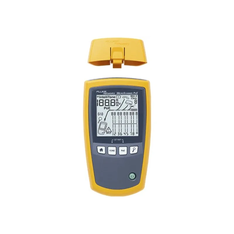 Fluke Networks Network Cable Tester MS-POE Handheld RJ11 RJ45 PoE Class Voltage Length Fault Detection MS-POE