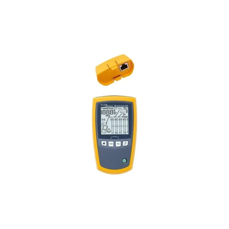 Fluke Networks Network Cable Tester MS-POE Handheld RJ11 RJ45 PoE Class Voltage Length Fault Detection MS-POE