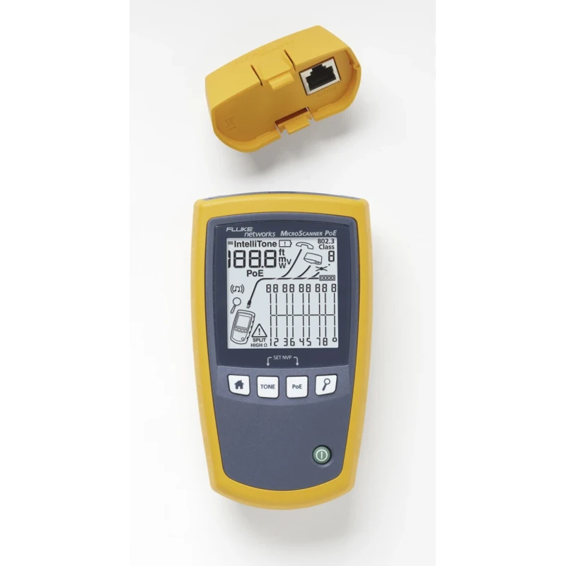 Fluke Networks Cable Tester for RJ11 and RJ45 Connectors MS-POE-KIT