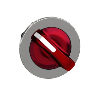 Schneider Electric ZB4 Series 2 Position Illuminated Selector Switch Head, 30 mm Cutout, Red Handle, IP66 IP67 IP69 ZB4FK1443