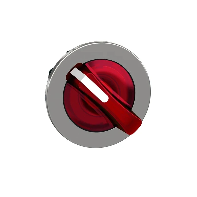 Schneider Electric ZB4 Series 2 Position Illuminated Selector Switch Head, 30 mm Cutout, Red Handle, IP66 IP67 IP69 ZB4FK1443
