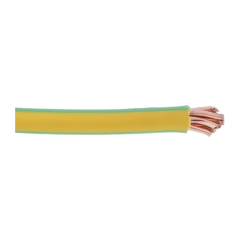 RS PRO Low Smoke Non-Halogen Green Yellow Hook Up Wire 7/1.7 mm Strands, 50 m, 450 V DC, 750 V AC 185-3955