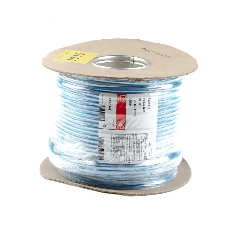 RS PRO Blue Hook Up Wire 7/1.35 mm Core Strands, 100 m Length, Thermoplastic Polyolefin Insulation, Stranded LSNH 185-3948