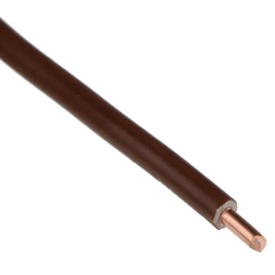 RS PRO 6491X Series Brown PVC Insulated Single Core Hook Up Wire, 1 x 1.78 mm Strand, 3.9 mm Diameter, 100 m Length 185-3905