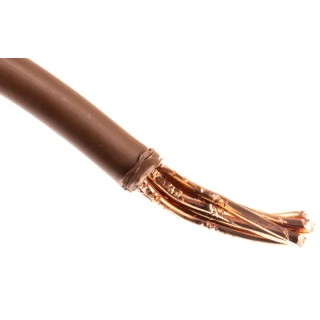 RS PRO Brown Hook Up Wire 7/1.7 mm Core Strands, 50 m Length, Thermoplastic Polyolefin Jacket, 450/750V 90°C 6491B 185-3960