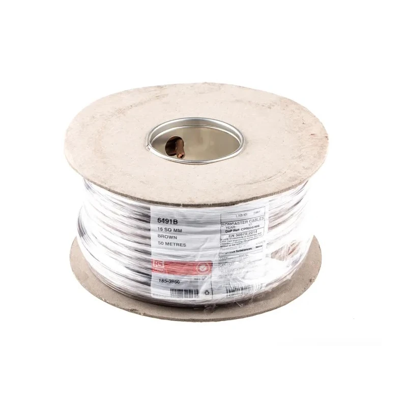 RS PRO Brown Hook Up Wire 7/1.7 mm Core Strands, 50 m Length, Thermoplastic Polyolefin Jacket, 450/750V 90°C 6491B 185-3960