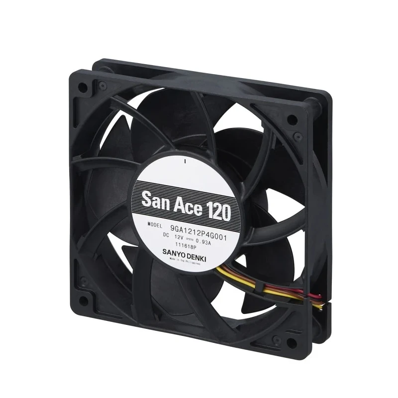 Sanyo Denki 9GA Series Axial Fan, 24V DC, 3.8 m³/min Air Flow, 11.28W Power Consumption, 470 mA Current, 120 9GA1224P4G001