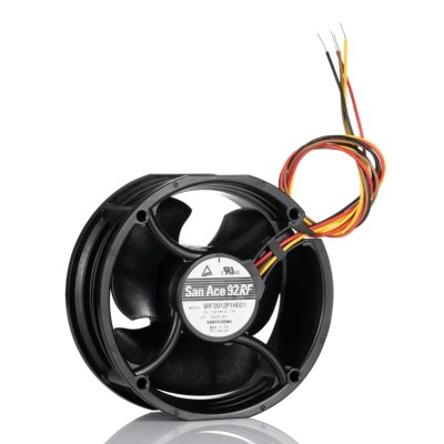 Sanyo Denki 9RF Series Axial Fan 12V DC 2W Power 170mA Current 92x92x38mm 5500rpm Ball Bearing 9RF0912P1H001