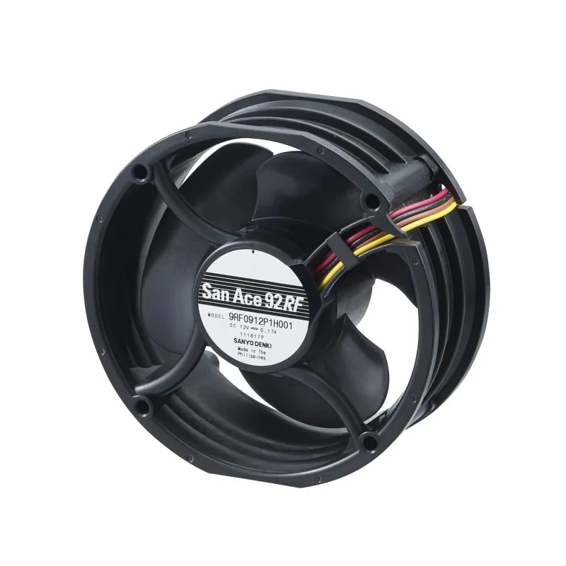 Sanyo Denki 9RF Series Axial Fan, 24V DC, 2.2W, 1.2 m³/min Air Flow, 90mA Max Current, IP0 Protection, 92 mm 9RF0924P1H001