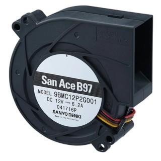 Sanyo Denki San Ace B97 Series Blower Centrifugal Fan 24V DC 65.3 CFM 8200 RPM 97x97x33 mm 9BMC24P2G001