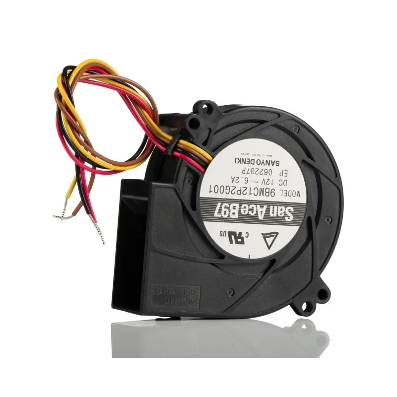 Sanyo Denki San Ace B97 Series Blower Centrifugal Fan 12V DC 65.3 CFM 8200 RPM Brushless Ball Bearing 9BMC12P2G001
