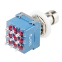 RS PRO Push Button Switch Latching PCB 12.2 mm Cutout 3PDT 24 V dc 250 V ac 846-6736