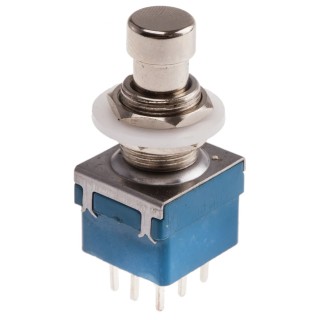 RS PRO Push Button Switch Latching PCB 12.2 mm Cutout 3PDT 24 V dc 250 V ac 846-6745