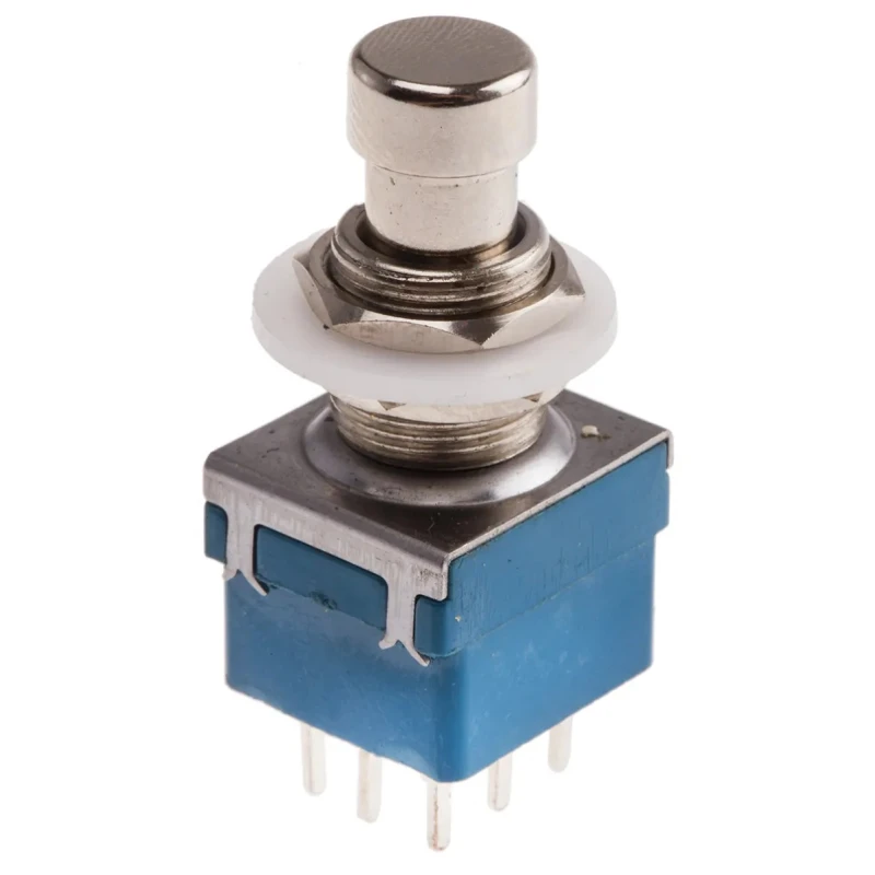 RS PRO Push Button Switch Latching PCB 12.2 mm Cutout 3PDT 24 V dc 250 V ac 846-6745