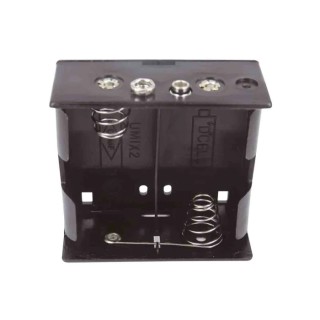 RS PRO D Size 2-Cell Snap-in Polypropylene Battery Holder with Spring Termination 185-4699