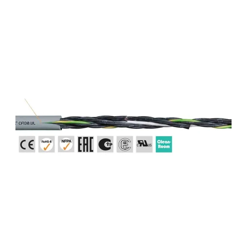 Igus Chainflex CF130.UL Control Cable, 3 Cores, 2.5mm² 14 AWG, Unscreened, Armoured, 25 m, Grey Polyvinyl CF130.25.03.UL